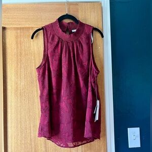 Daniel Rainn Burgundy Sleeveless Blouse